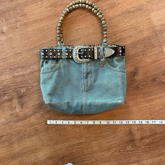 Handbags - Y2K denim jean purse shoulder bag western belt purse